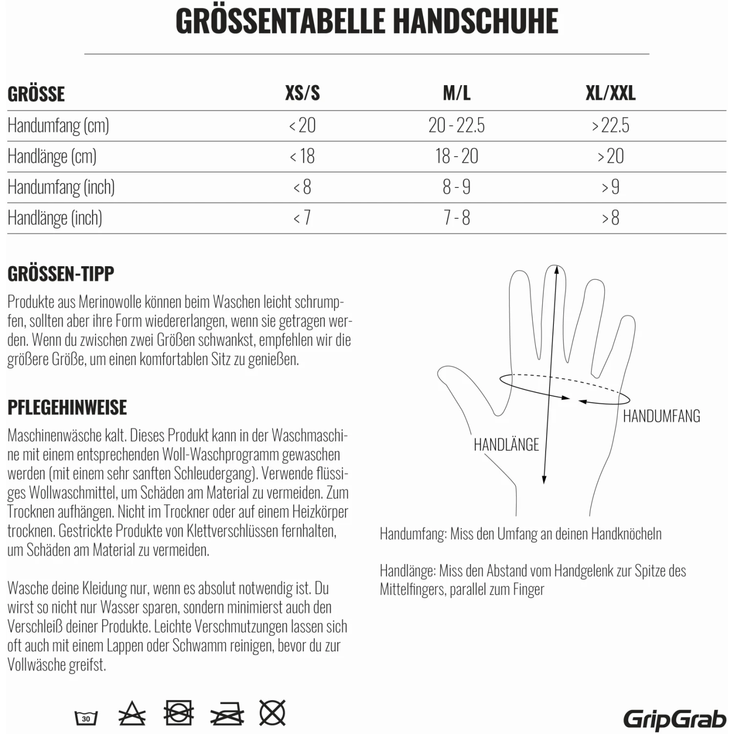 GripGrab Merino Unterzieh Handschuh - Black 16 GripGrab Merino Unterzieh Handschuh - Black – Bild 14