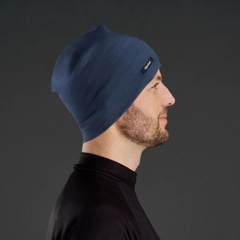 GripGrab Leichter Merino Polyfiber Beanie - Navy Blue 4 GripGrab Leichter Merino Polyfiber Beanie - Navy Blue – Bild 2