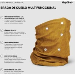 GripGrab Multifunktions Halstuch - Mustard Yellow -Gripgrab gripgrab multifunctional neck warmer mustard yellow 11 1558105