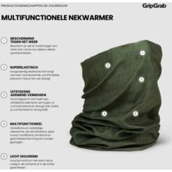 GripGrab Multifunktions Halstuch - Olive Green -Gripgrab gripgrab multifunctional neck warmer olive green 1 1558130