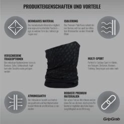 GripGrab Multifunctional Thermal Fleece Halstuch - Black -Gripgrab gripgrab multifunctional thermal fleece neck warmer black 3 1094769