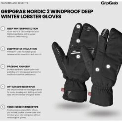 GripGrab Nordic 2 Winddichte Deep Winter Lobster Handschuhe - Schwarz 30 GripGrab Nordic 2 Winddichte Deep Winter Lobster Handschuhe - Schwarz -Gripgrab gripgrab nordic 2 windproof deep winter lobster gloves black 18 1275250