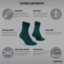 GripGrab Original Gestreifte Crew Socken - Green -Gripgrab gripgrab original stripes crew socks green 3 1094436