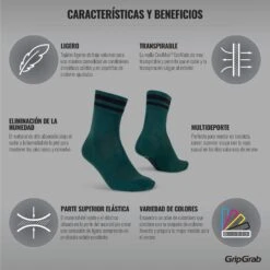 GripGrab Original Gestreifte Crew Socken - Green -Gripgrab gripgrab original stripes crew socks green 5 1094438