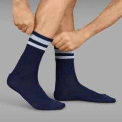 GripGrab Original Gestreifte Crew Socken - Navy Blue -Gripgrab gripgrab original stripes crew socks navy blue 10 1094477