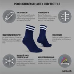 GripGrab Original Gestreifte Crew Socken - Navy Blue -Gripgrab gripgrab original stripes crew socks navy blue 4 1094471