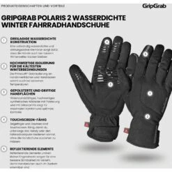 GripGrab Polaris 2 Wasserdichte Winter Fahrradhandschuhe - Schwarz -Gripgrab gripgrab polaris 2 waterproof winter gloves black 11 1275404