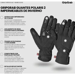 GripGrab Polaris 2 Wasserdichte Winter Fahrradhandschuhe - Schwarz -Gripgrab gripgrab polaris 2 waterproof winter gloves black 12 1275405