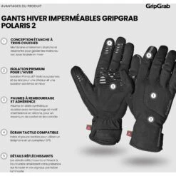 GripGrab Polaris 2 Wasserdichte Winter Fahrradhandschuhe - Schwarz -Gripgrab gripgrab polaris 2 waterproof winter gloves black 13 1275406