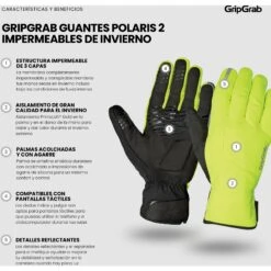 GripGrab Polaris 2 Wasserdichte Winter Fahrradhandschuhe - Yellow Hi-vis -Gripgrab gripgrab polaris 2 waterproof winter gloves yellow hi vis 5 1275366