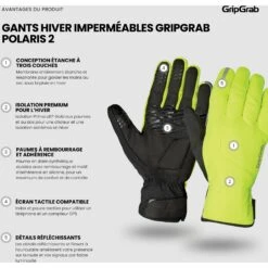 GripGrab Polaris 2 Wasserdichte Winter Fahrradhandschuhe - Yellow Hi-vis -Gripgrab gripgrab polaris 2 waterproof winter gloves yellow hi vis 6 1275367