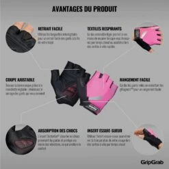 GripGrab ProGel Hi-Vis Gepolsterter Kurzfinger Handschuhe - Pink Hi-Vis -Gripgrab gripgrab progel hi vis padded short finger gloves pink hi vis 12 1200390
