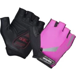 GripGrab ProGel Hi-Vis Gepolsterter Kurzfinger Handschuhe - Pink Hi-Vis