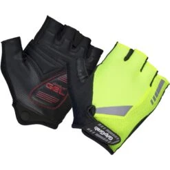 GripGrab ProGel Hi-Vis Gepolsterter Kurzfinger Handschuhe - Yellow Hi-Vis