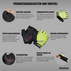 GripGrab ProGel Hi-Vis Gepolsterter Kurzfinger Handschuhe - Yellow Hi-Vis -Gripgrab gripgrab progel hi vis padded short finger gloves yellow hi vis 14 1200423