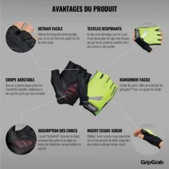 GripGrab ProGel Hi-Vis Gepolsterter Kurzfinger Handschuhe - Yellow Hi-Vis -Gripgrab gripgrab progel hi vis padded short finger gloves yellow hi vis 16 1200426
