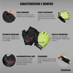 GripGrab ProGel Hi-Vis Gepolsterter Kurzfinger Handschuhe - Yellow Hi-Vis -Gripgrab gripgrab progel hi vis padded short finger gloves yellow hi vis 17 1200428