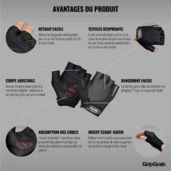 GripGrab ProGel Gepolsterter Kurzfinger Handschuhe - Black 31 GripGrab ProGel Gepolsterter Kurzfinger Handschuhe - Black -Gripgrab gripgrab progel padded short finger gloves black 2 1200221