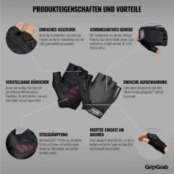 GripGrab ProGel Gepolsterter Kurzfinger Handschuhe - Black 29 GripGrab ProGel Gepolsterter Kurzfinger Handschuhe - Black -Gripgrab gripgrab progel padded short finger gloves black 20 1200219