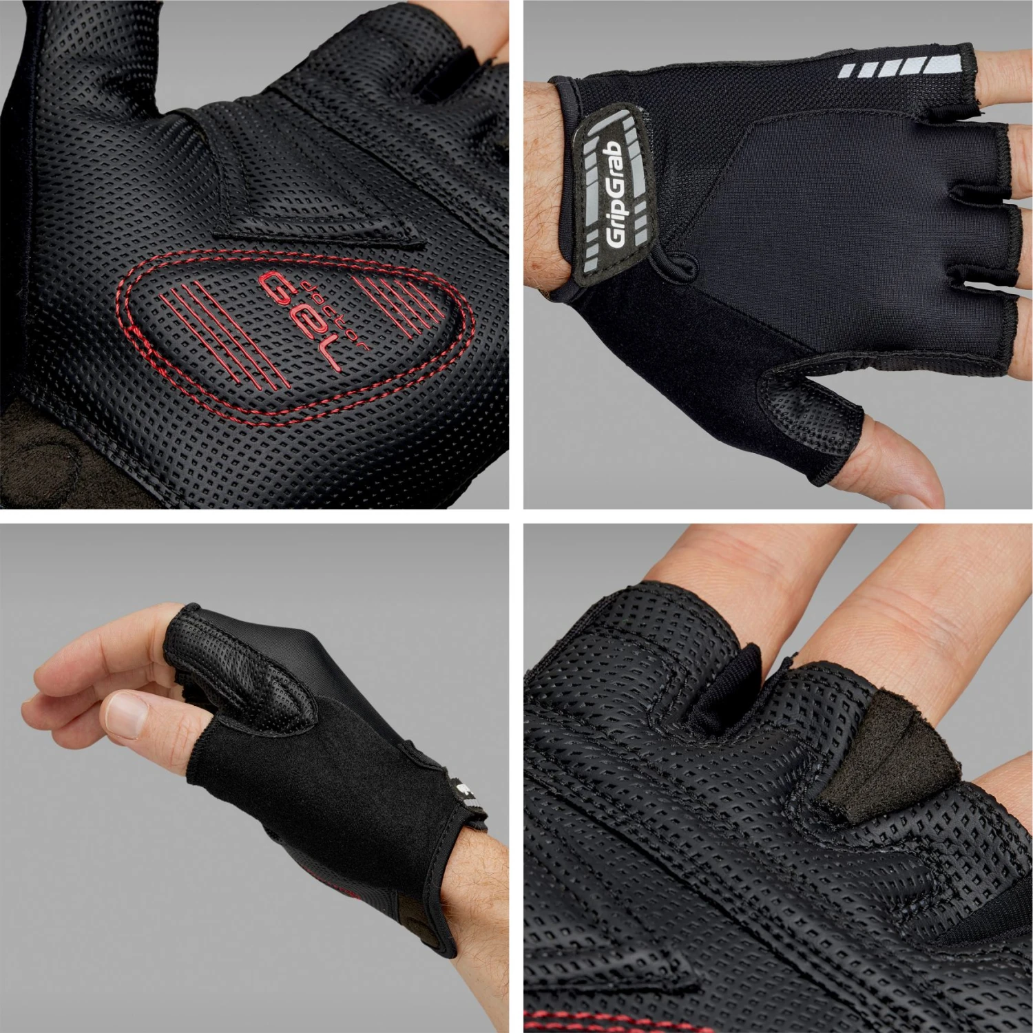 GripGrab ProGel Gepolsterter Kurzfinger Handschuhe - Black 4 GripGrab ProGel Gepolsterter Kurzfinger Handschuhe - Black – Bild 2