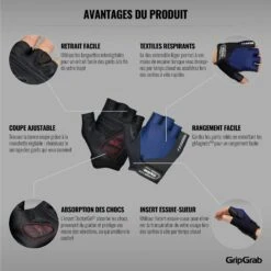 GripGrab ProGel Gepolsterter Kurzfinger Handschuhe - Navy Blue -Gripgrab gripgrab progel padded short finger gloves navy blue 5 1200272