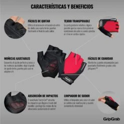 GripGrab ProGel Gepolsterter Kurzfinger Handschuhe - Red -Gripgrab gripgrab progel padded short finger gloves red 5 1200282