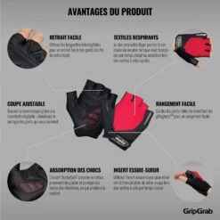 GripGrab ProGel Gepolsterter Kurzfinger Handschuhe - Red -Gripgrab gripgrab progel padded short finger gloves red 6 1200283