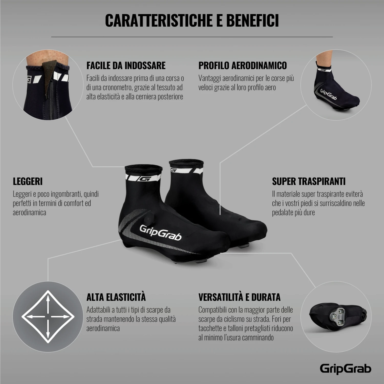 GripGrab RaceAero Leichter Lycra Überschuhe - Black 12 GripGrab RaceAero Leichter Lycra Überschuhe - Black – Bild 10