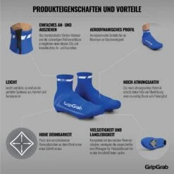 GripGrab RaceAero Leichter Lycra Überschuhe - Blue -Gripgrab gripgrab raceaero lightweight lycra shoe covers blue 13 1200720