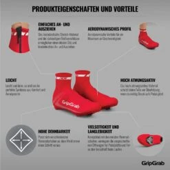 GripGrab RaceAero Leichter Lycra Überschuhe - Red -Gripgrab gripgrab raceaero lightweight lycra shoe covers red 14 1200694