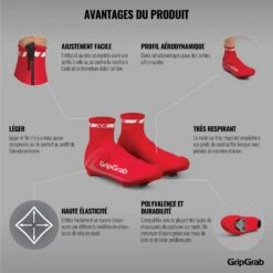 GripGrab RaceAero Leichter Lycra Überschuhe - Red -Gripgrab gripgrab raceaero lightweight lycra shoe covers red 16 1200689