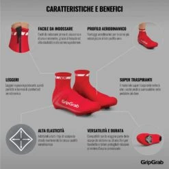 GripGrab RaceAero Leichter Lycra Überschuhe - Red -Gripgrab gripgrab raceaero lightweight lycra shoe covers red 17 1200690