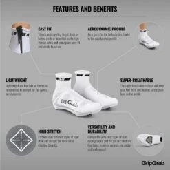 GripGrab RaceAero Leichter Lycra Überschuhe - White -Gripgrab gripgrab raceaero lightweight lycra shoe covers white 16 1200676