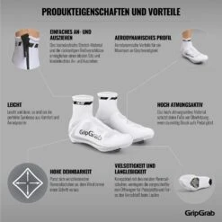 GripGrab RaceAero Leichter Lycra Überschuhe - White -Gripgrab gripgrab raceaero lightweight lycra shoe covers white 17 1200677