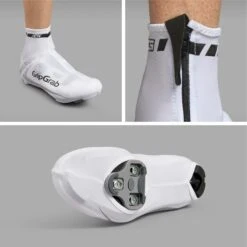 GripGrab RaceAero Leichter Lycra Überschuhe - White -Gripgrab gripgrab raceaero lightweight lycra shoe covers white 3 1200662
