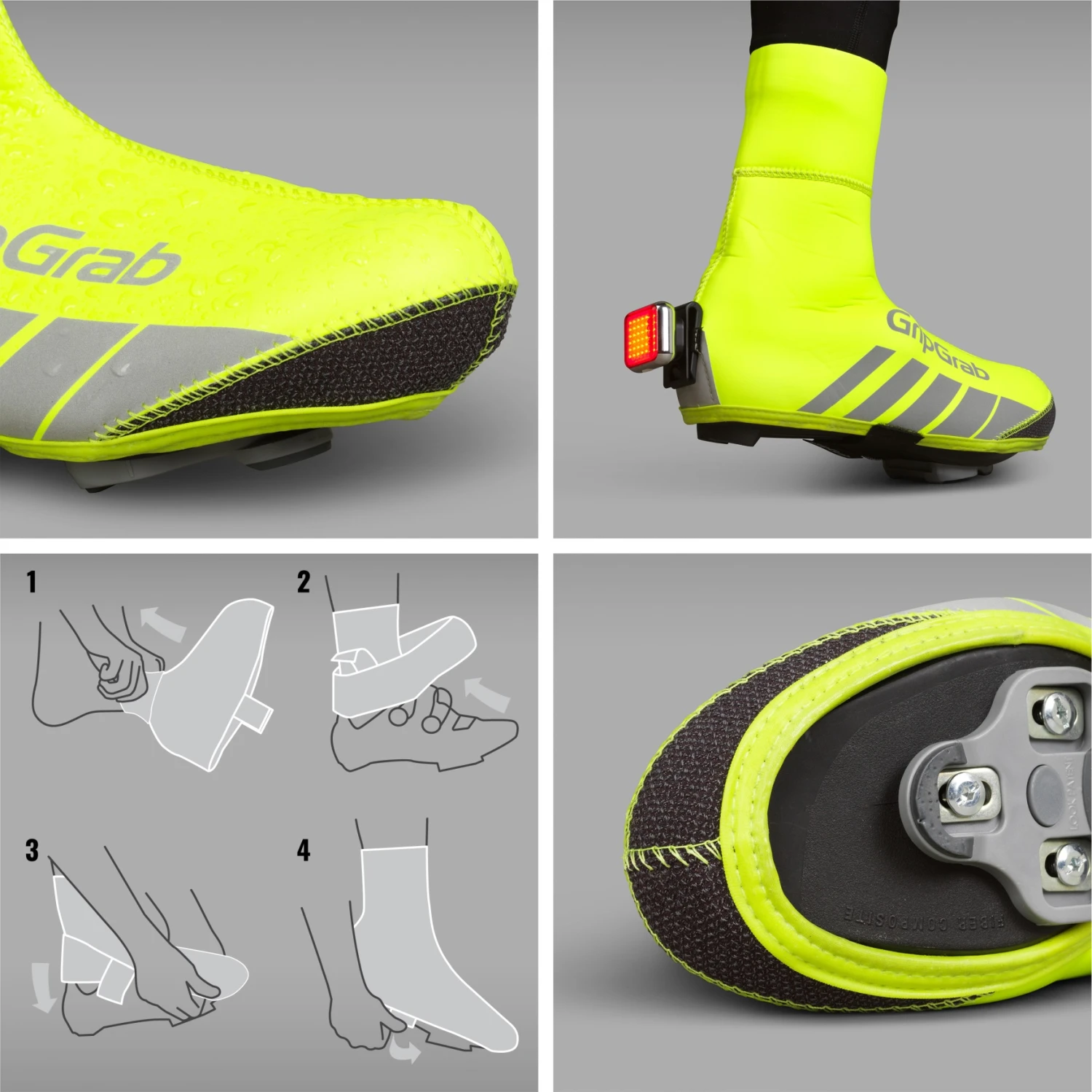GripGrab RaceThermo Hi-Vis Wasserdichter Winter Überschuh - Yellow Hi-Vis 4 GripGrab RaceThermo Hi-Vis Wasserdichter Winter Überschuh - Yellow Hi-Vis – Bild 2