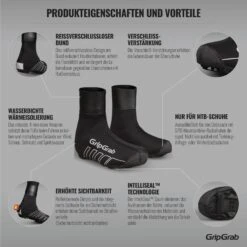 GripGrab RaceThermo X Wasserdichter Winter MTB/CX Überschuh - Schwarz -Gripgrab gripgrab racethermo x waterproof winter mtb cx shoe cover black 2 1094016
