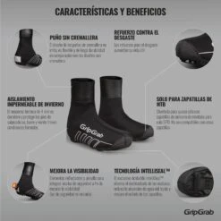 GripGrab RaceThermo X Wasserdichter Winter MTB/CX Überschuh - Schwarz -Gripgrab gripgrab racethermo x waterproof winter mtb cx shoe cover black 3 1094017