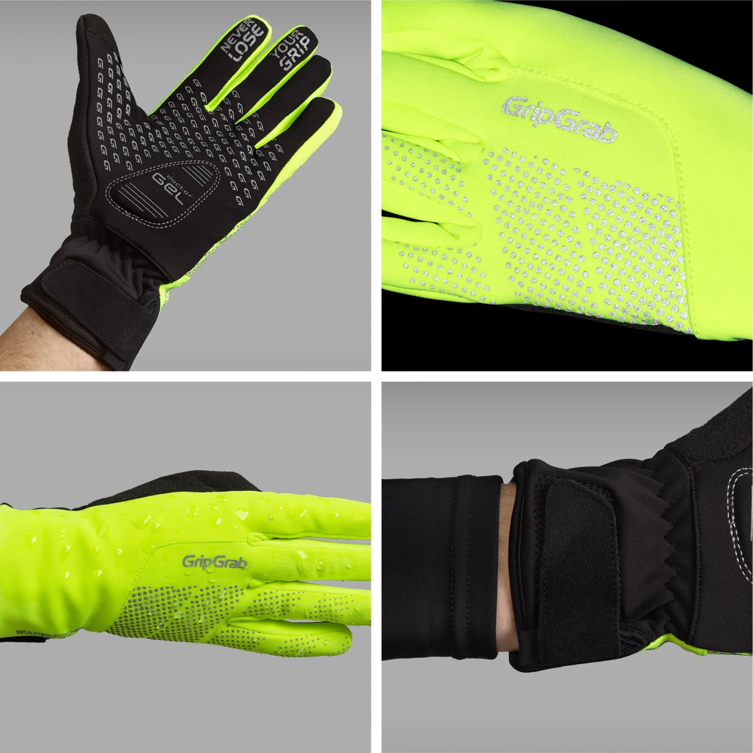 GripGrab Ride Hi-Vis Wasserdichter Winter Handschuhe - Yellow Hi-Vis 4 GripGrab Ride Hi-Vis Wasserdichter Winter Handschuhe - Yellow Hi-Vis – Bild 2