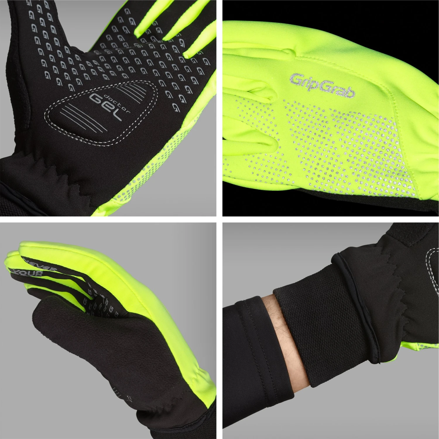 GripGrab Ride Hi-Vis Winddichter Winter Handschuhe - Yellow Hi-Vis 4 GripGrab Ride Hi-Vis Winddichter Winter Handschuhe - Yellow Hi-Vis – Bild 2