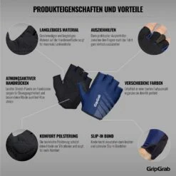 GripGrab Ride Leichte Gepolsterte Kurzfinger Handschuhe - Navy Blue 26 GripGrab Ride Leichte Gepolsterte Kurzfinger Handschuhe - Navy Blue -Gripgrab gripgrab ride lightweight padded gloves navy blue 3 1200852