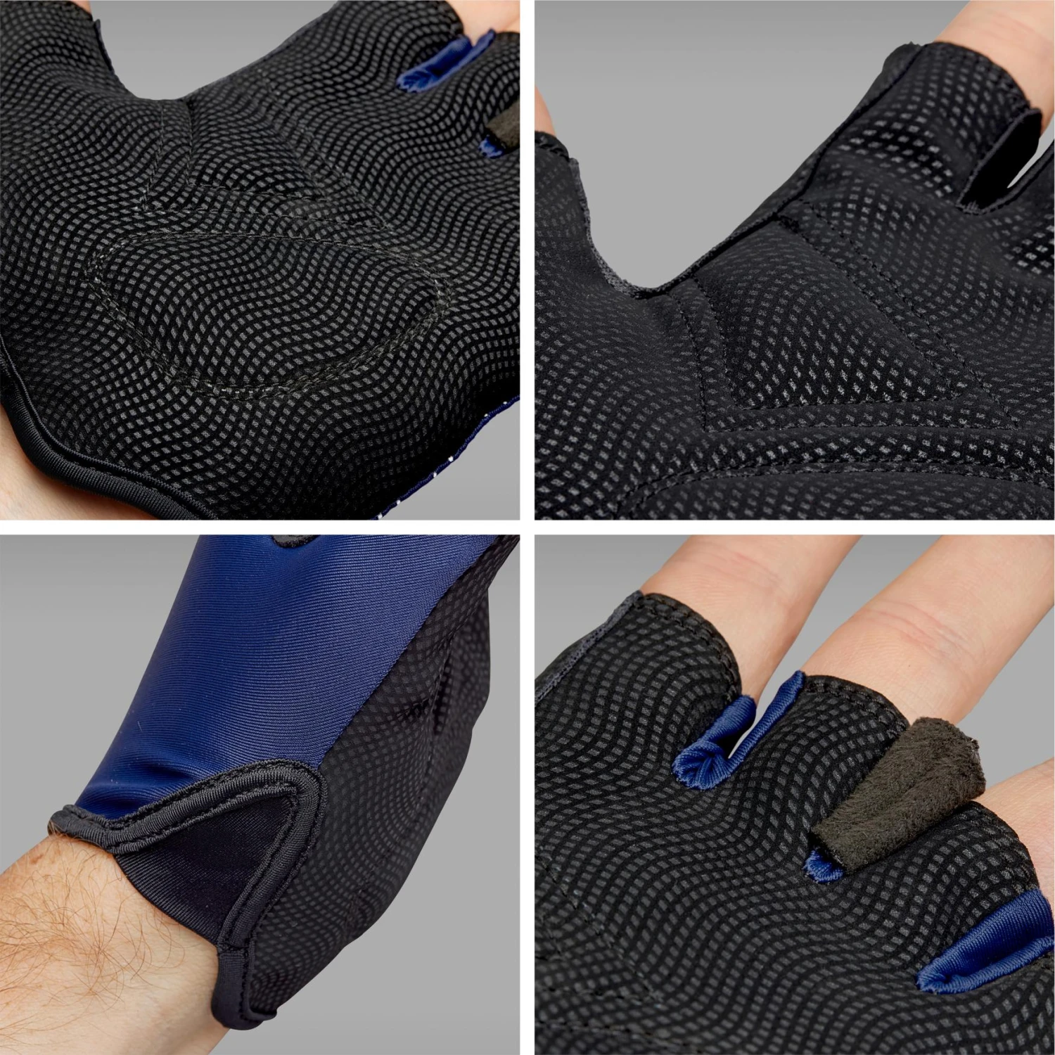 GripGrab Ride Leichte Gepolsterte Kurzfinger Handschuhe - Navy Blue 4 GripGrab Ride Leichte Gepolsterte Kurzfinger Handschuhe - Navy Blue – Bild 2