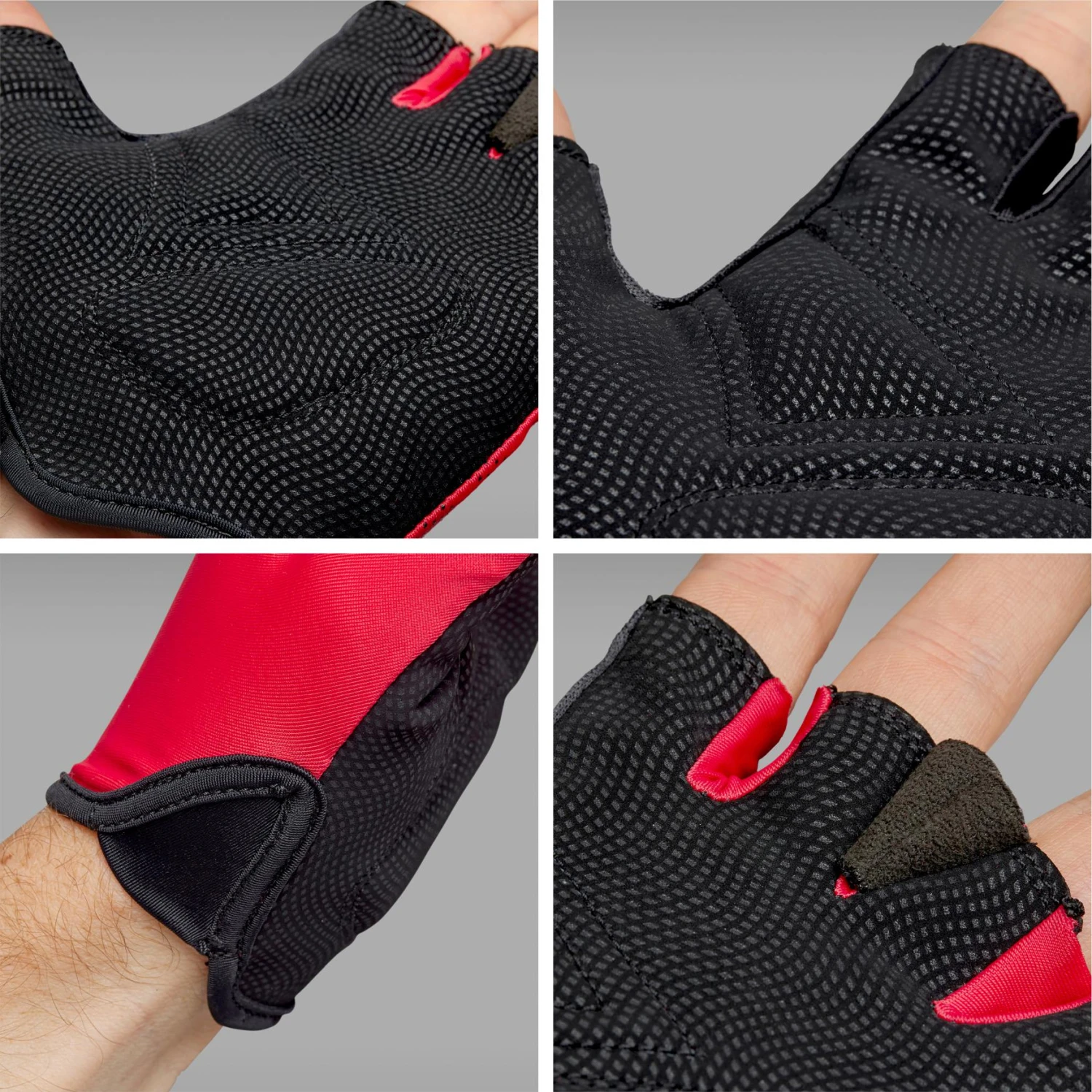 GripGrab Ride Leichte Gepolsterte Kurzfinger Handschuhe - Rot 4 GripGrab Ride Leichte Gepolsterte Kurzfinger Handschuhe - Rot – Bild 2