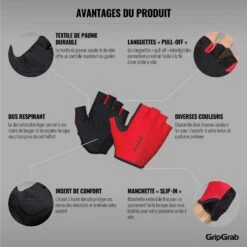 GripGrab Ride Leichte Gepolsterte Kurzfinger Handschuhe - Rot 28 GripGrab Ride Leichte Gepolsterte Kurzfinger Handschuhe - Rot -Gripgrab gripgrab ride lightweight padded gloves red 14 1187113