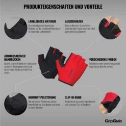 GripGrab Ride Leichte Gepolsterte Kurzfinger Handschuhe - Rot 26 GripGrab Ride Leichte Gepolsterte Kurzfinger Handschuhe - Rot -Gripgrab gripgrab ride lightweight padded gloves red 16 1187115