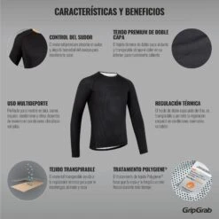 GripGrab Ride Thermal Langärmeliges Unterhemd - Black -Gripgrab gripgrab ride thermal long sleeve base layer black 5 1094994