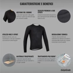 GripGrab Ride Thermal Langärmeliges Unterhemd - Black -Gripgrab gripgrab ride thermal long sleeve base layer black 6 1094995