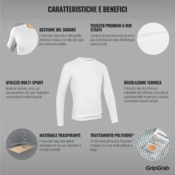 GripGrab Ride Thermal Langärmeliges Unterhemd - White -Gripgrab gripgrab ride thermal long sleeve base layer white 6 1095021