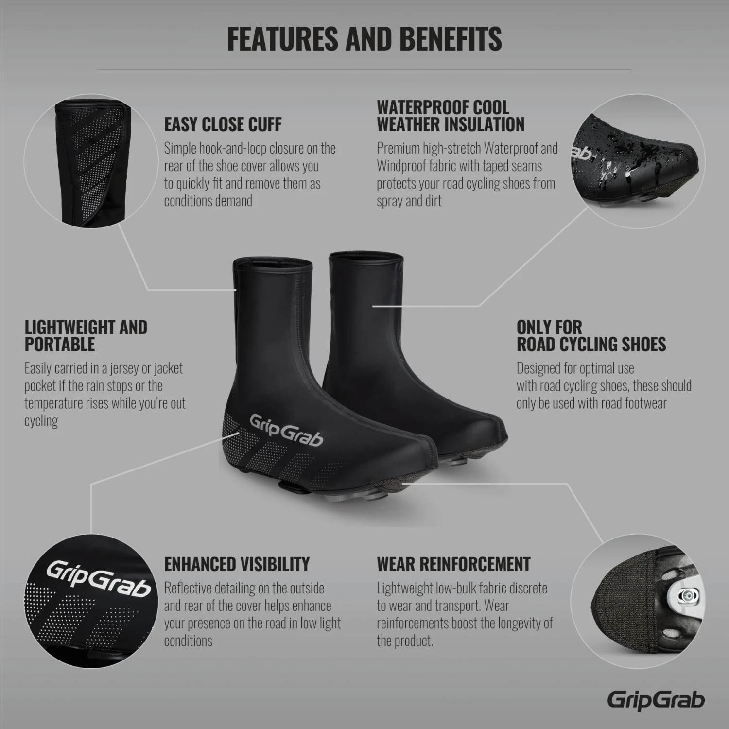 GripGrab Ride Wasserdichter Überschuhe - Black 5 GripGrab Ride Wasserdichter Überschuhe - Black – Bild 3