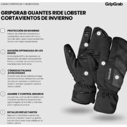 GripGrab Ride Winddichte Deep Winter Lobster Handschuhe - Schwarz -Gripgrab gripgrab ride windproof deep winter lobster gloves black 1 1275604